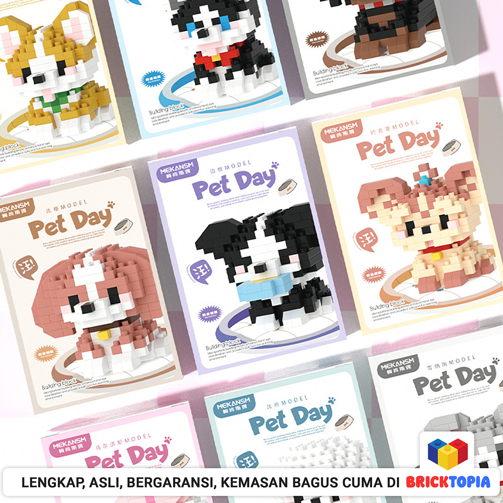 Asli Bergaransi Termurah Nano Block Mini Brick Mainan DIY Balok Susun Edukasi Pet Days Cat Dog