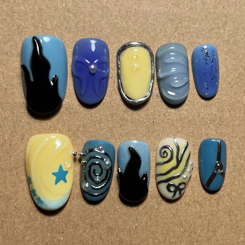 Van gogh starry night press on nails