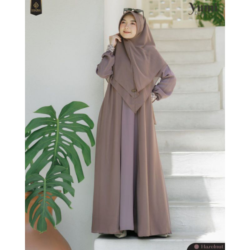 Yumi dress set khimar ( Emka hijab )