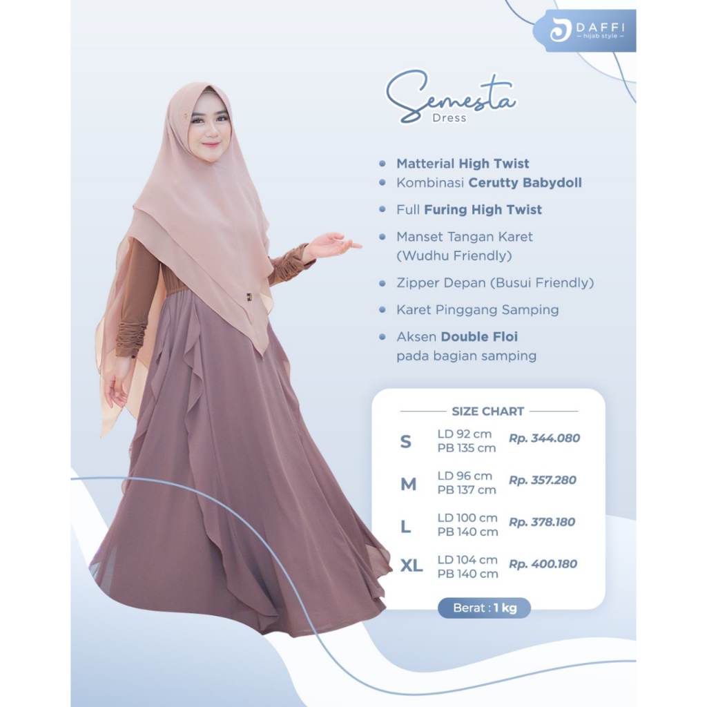 Gamis Daffi Semesta Series Gamis Wudhu Friendly gamis berkualitas ORI Daffi