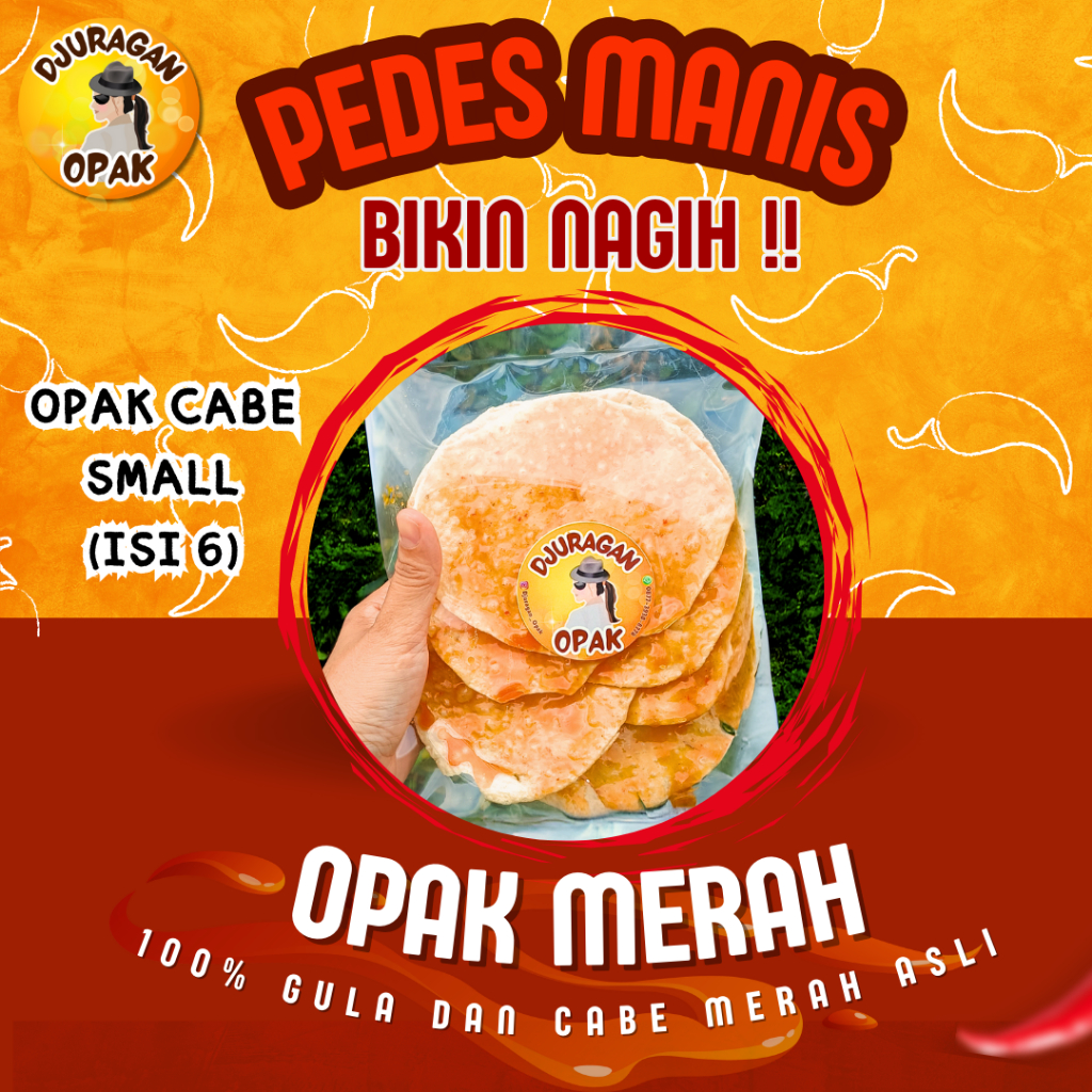 

OPAK CABE LENGKET ISI 5 PCS CITA RASA AUTENTIK ||OPAK PEDAS MANIS || VEGAN