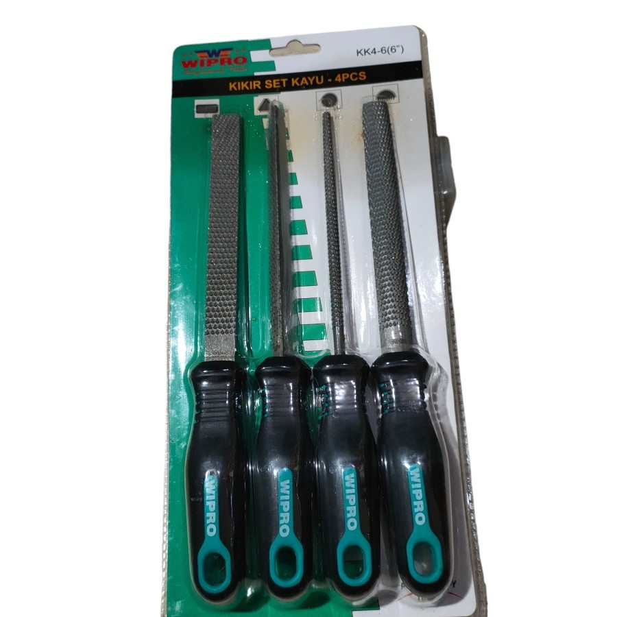 Kikir Kayu Set 4 Pcs 6 Inchi - Kikir Set Untuk Kayu 6 inchi Wipro - Kikir Buat Kayu Set 4 Pcs