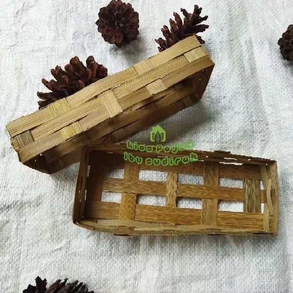 (100pcs) Reyeng Bambu 17x7x3 Natural / Besek Keranjang Wadah Ikan Pindang Tongkol Peda Cue dll