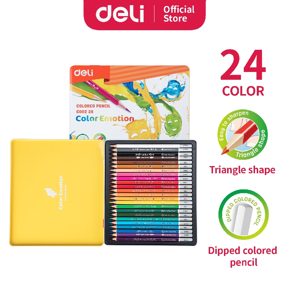 

KODE L1M2 Deli Pensil Warna Halus 24 Warna Bentuk Segitiga Ergonomis EC225