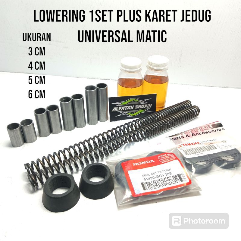 lowering shock depan bosing 1 paket plus karet jedug shock depan DOWNSIZE  AEROX VARIO 125 150 160 B