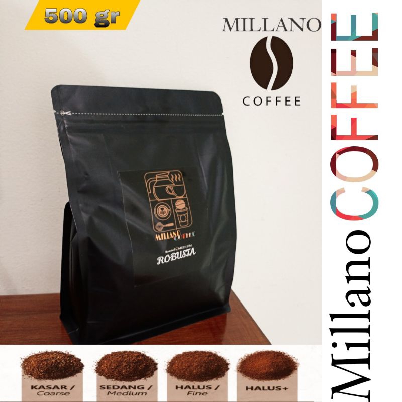 

Kopi Robusta Millano 500 gr Coffee Fresh Roasted