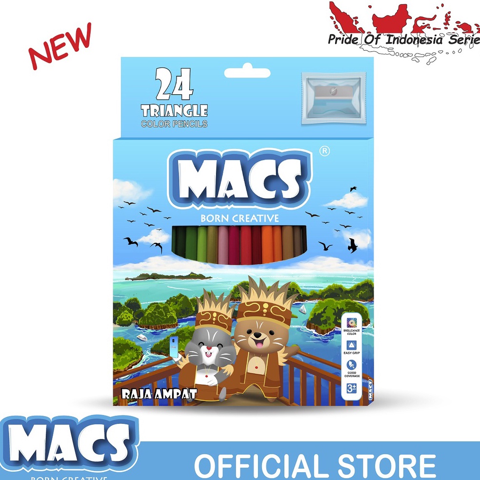 

KODE Q8S6 Macs Pensil Warna Raja Ampat 24 Color Pencils