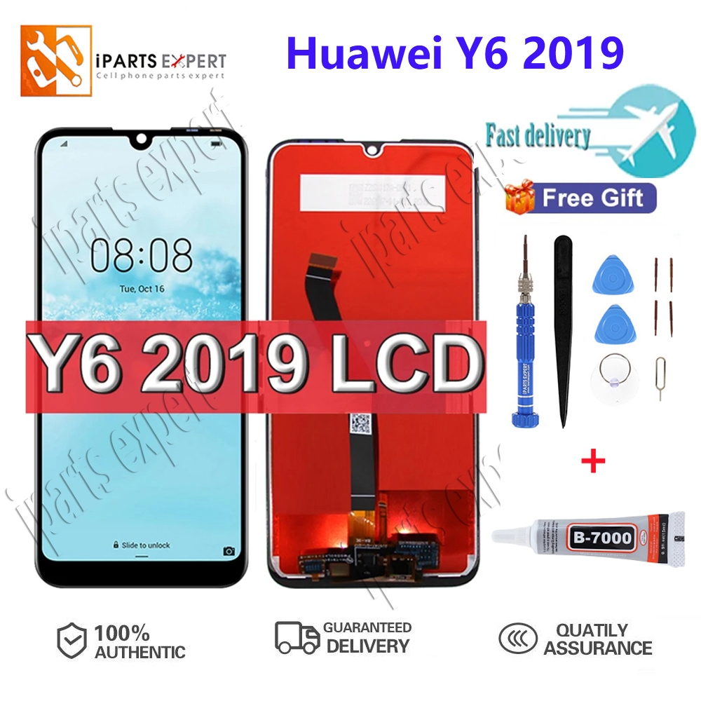 IPARTSEXPERT Tes asli Original LCD For Huawei Y6 /Y6 Pro/Y6 Prime 2019 Tampilan Layar Sentuh Penggan