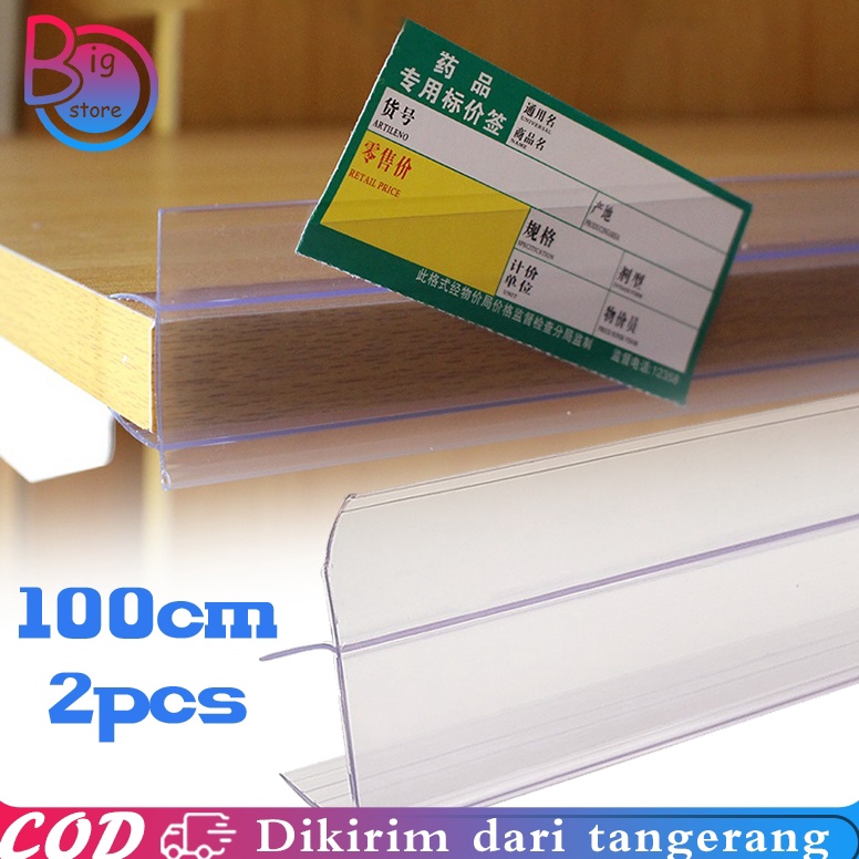 

KODE T4Z7 Isi 2pcs Price Rail Rak Minimarket 1 Meter Lis Harga Minimarket Price Card Minimarket Label Mika Harga