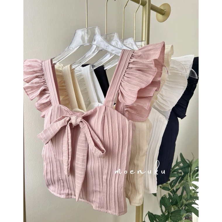 KODE S5I Tanktop Simpul Pita Tanktop Crop Top Tanktop Seksi Tanktop Wanita