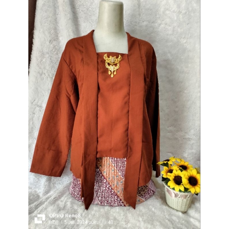 Rima kebaya kutu baru teracotta