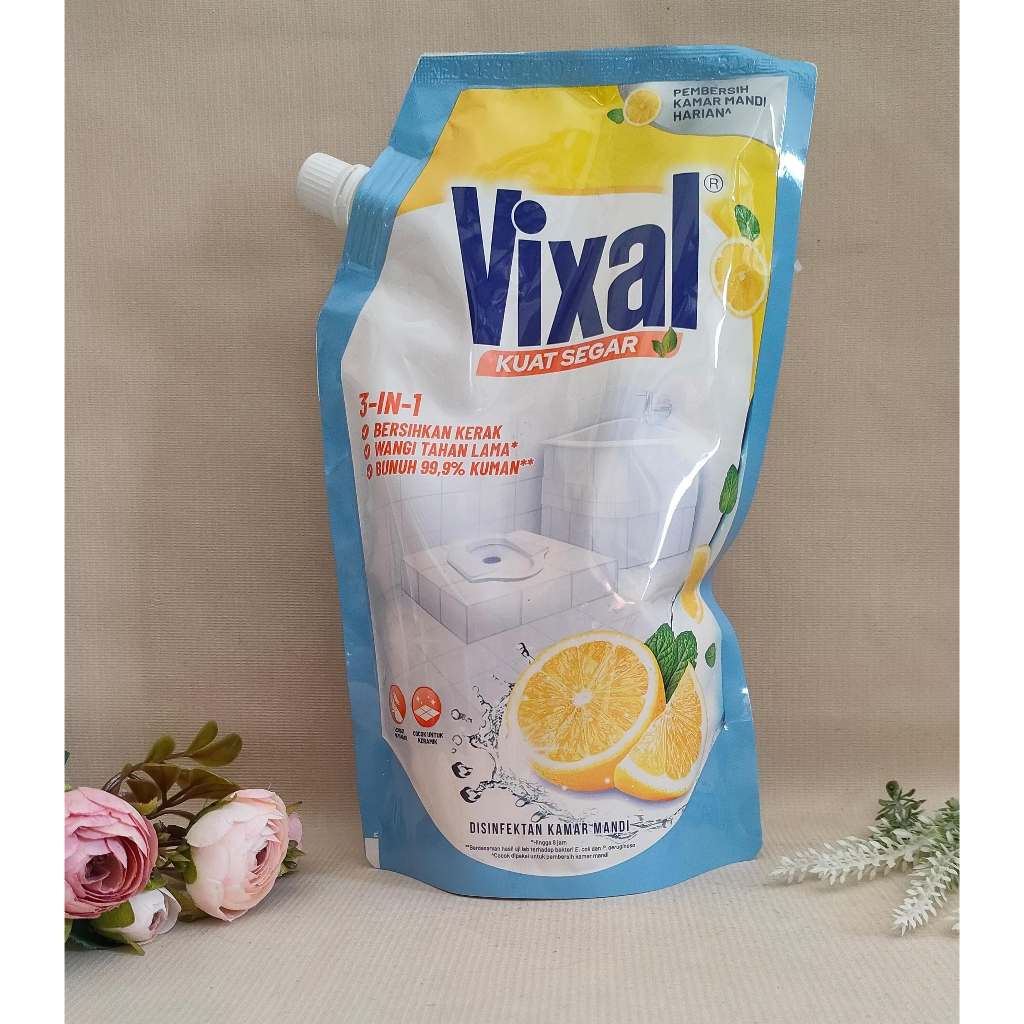 Vixal Kuat Segar Pembersih Kamar Mandi Lemon Refill 600 ML