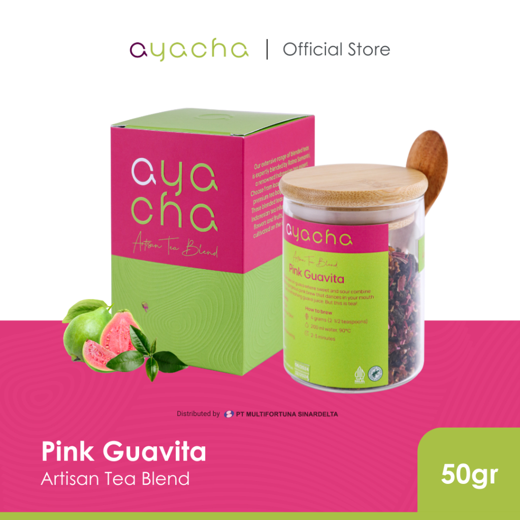 

Ayacha Artisan Tea - Pink Guavita | Loose Tea Jar 50 Gram | Teh Bunga Teh Fruity