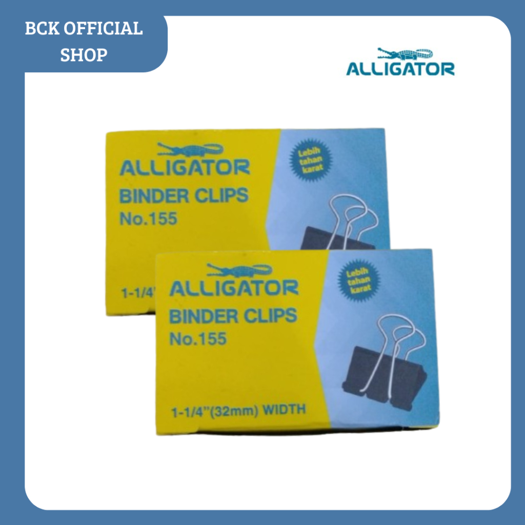 

Binder Clip Klip Penjepit Kertas Alligator - No.155 (DUS KECIL)