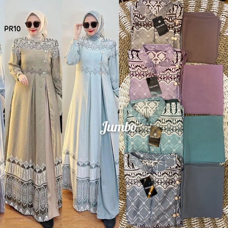 Gamis Set Jilbab Bahan Silk Premium ZARA
