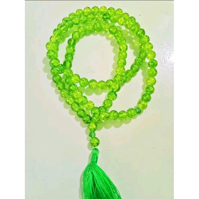 Tasbih hijau berkilau power 500Rb (M) Asma Alhusaini