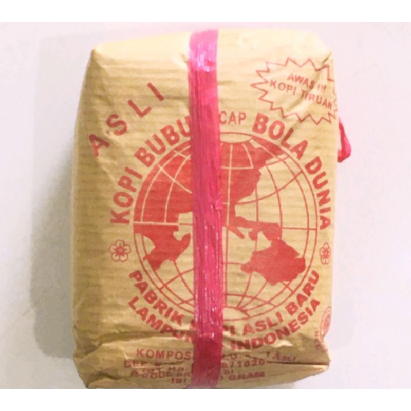 

Kopi Khas Lampung. Kopi Bubuk Cap Bola Dunia Netto 500 Gram
