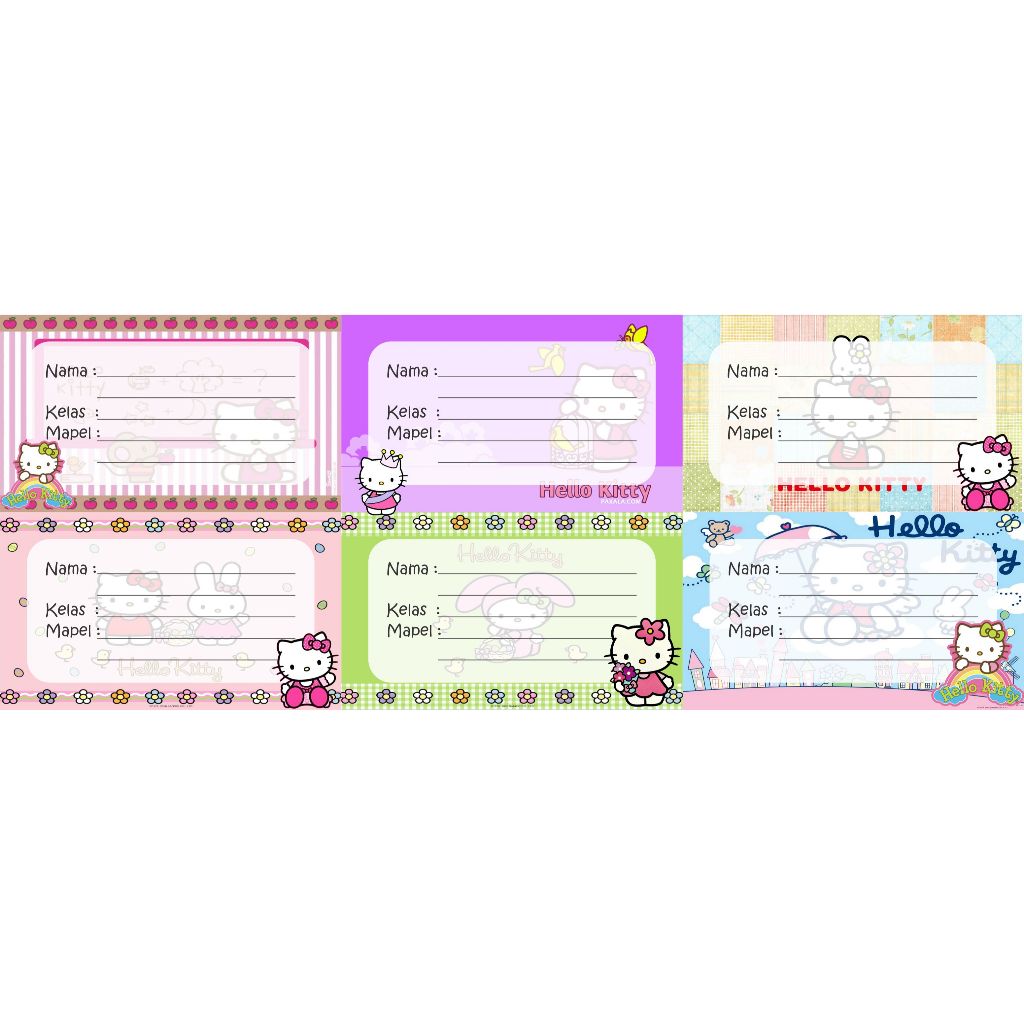 

STIKER LABEL BUKU PELAJARAN SERIES HELLO KITTY /STIKER MAPEL / STIKER LABEL NAMA