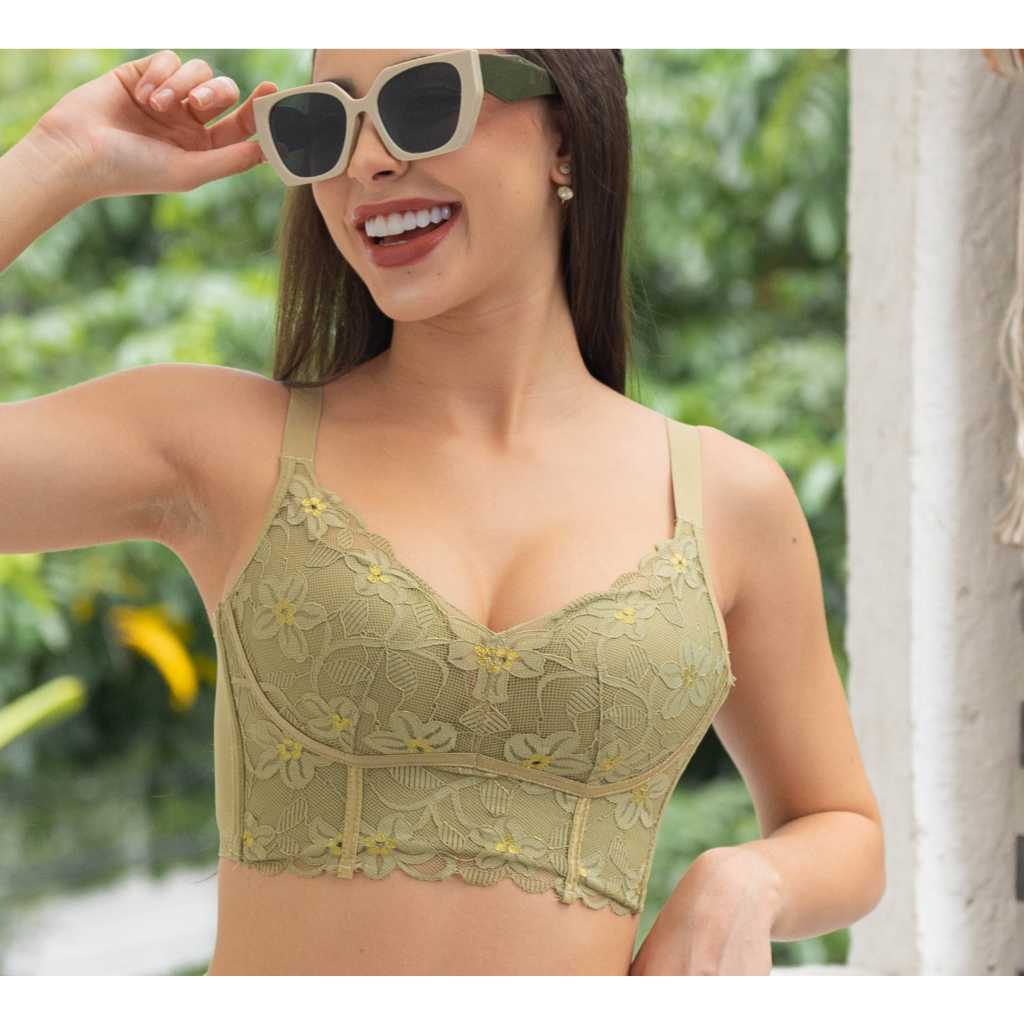 FIORI Bra ROSARIA Green | Bra Busa Push Up Tanpa Kawat Kait 5