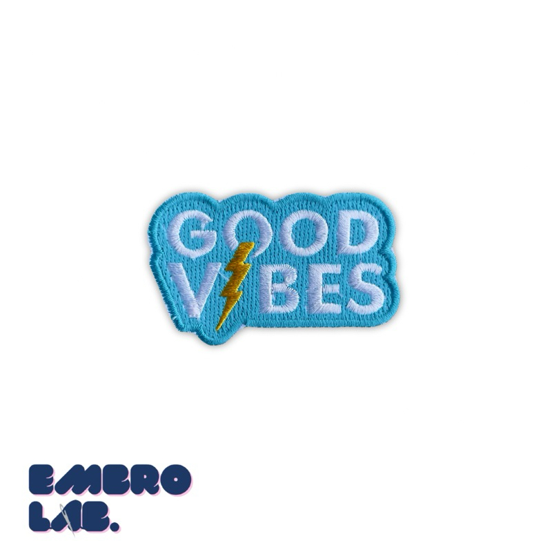 Patch Bordir - Logo Good Vibes BIRU