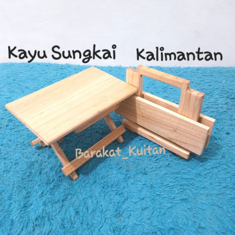 Meja lipat meja belajar anak rehal mengaji dampar TPA Rekal Alquran kayu lurus ukuran kecil