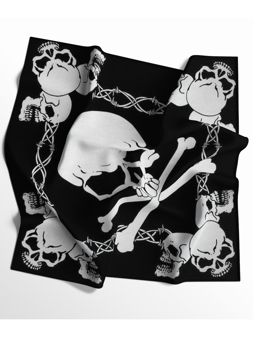 BALUR - Bandana Slayer motif Tengkorak Black - syal multifungsi - aksesoris Fashion