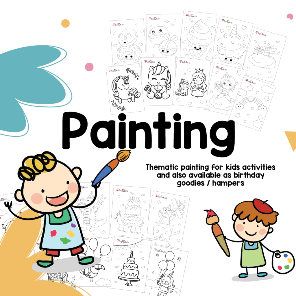 

painting kit anak paket kertas seni lukis mewarna hampers goodie ultah