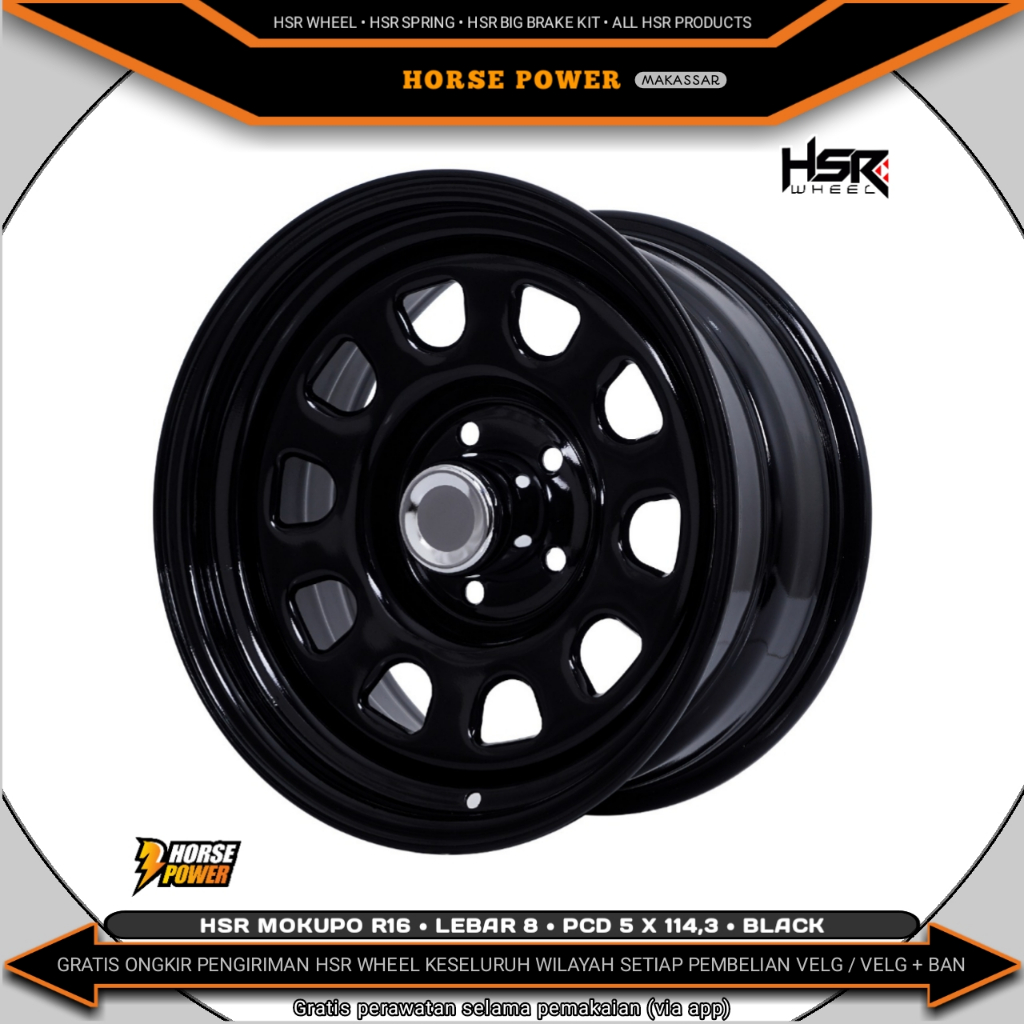 Velg Besi R16 • Mobil 5 Baut Roda • Single Pcd 5 x 114,3 • Hsr Mokupo