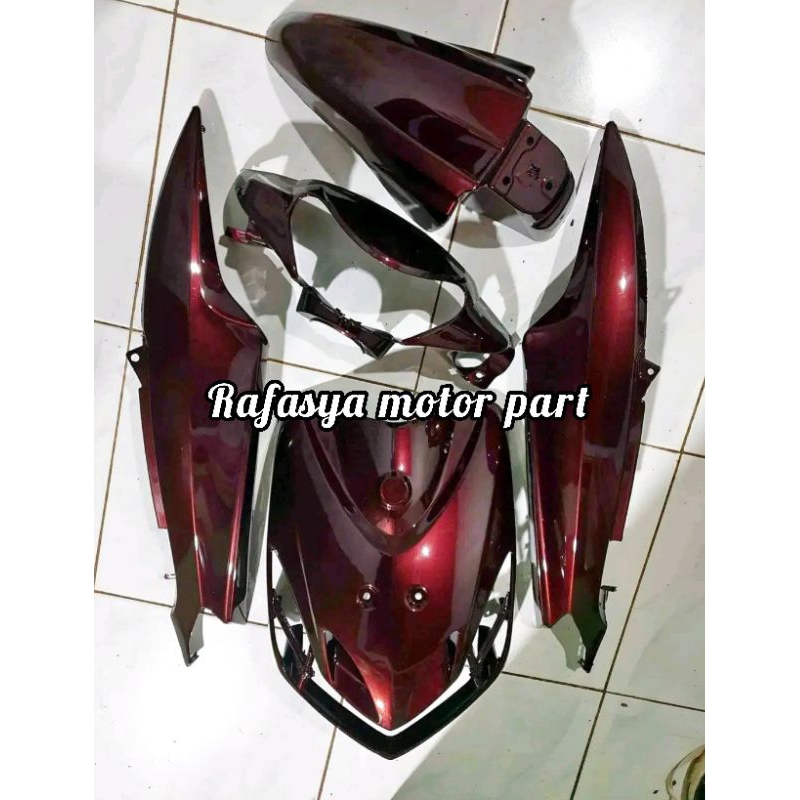 Cover Full Body Yamaha Mio Smile Merah Candy/Full Body Halus Mio Smile Merah Candy Warna Custom