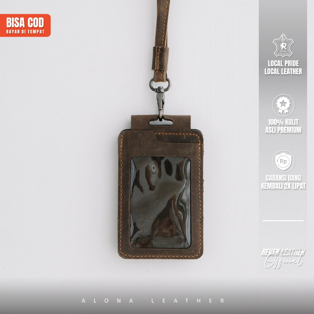 

Name Tag ID Card Kulit Holder Kalung Nama Lanyard Kulit Sapi Landyard Stylish Kantor Kerja Kantoran