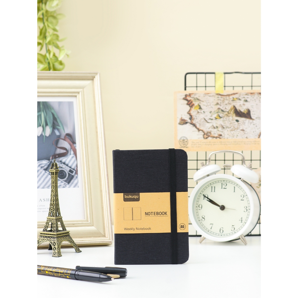 

bukuqu Denim Notebook Uk A6 Hitam, Weekly