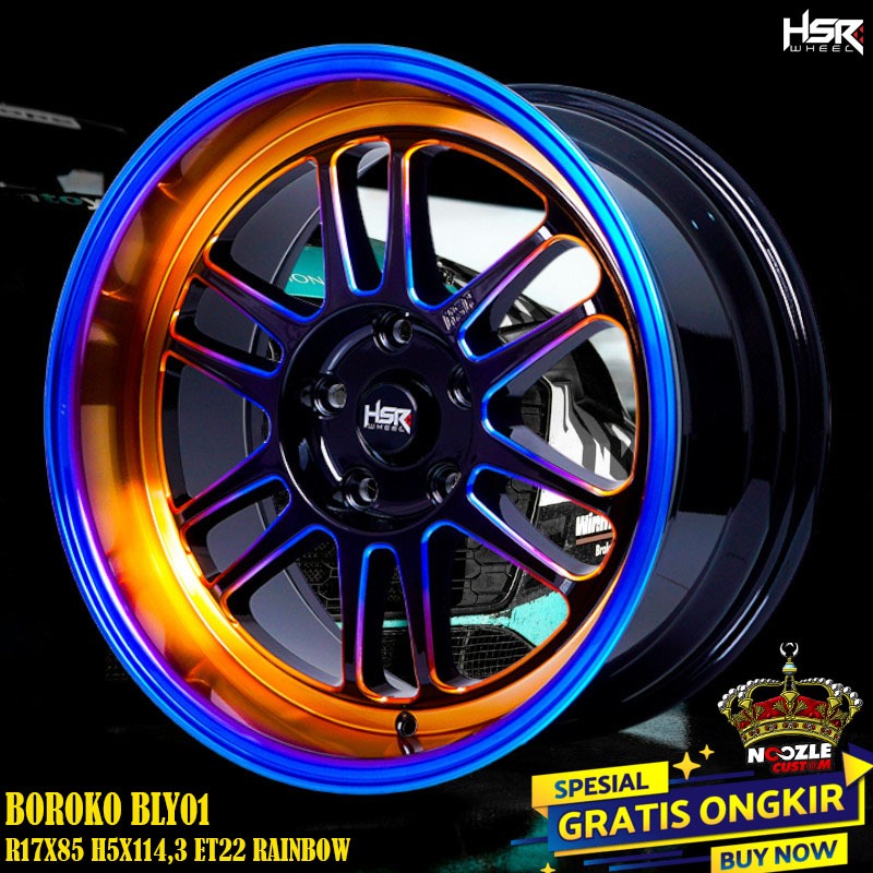 Velg Mobil Innova Xpander Ring 17 Pelek Racing HSR Terbaru Ring 17 Lubang 5 Type BLY01 Velg Bunglon