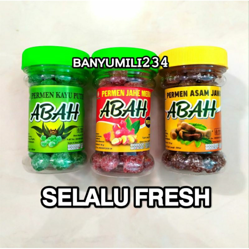 

PERMEN KAYU PUTIH ABAH 100 g & PERMEN JAHE MERAH ABAH 100 g - PERMEN ASEM JAWA ABAH 100g (EXTRA BUBLE)