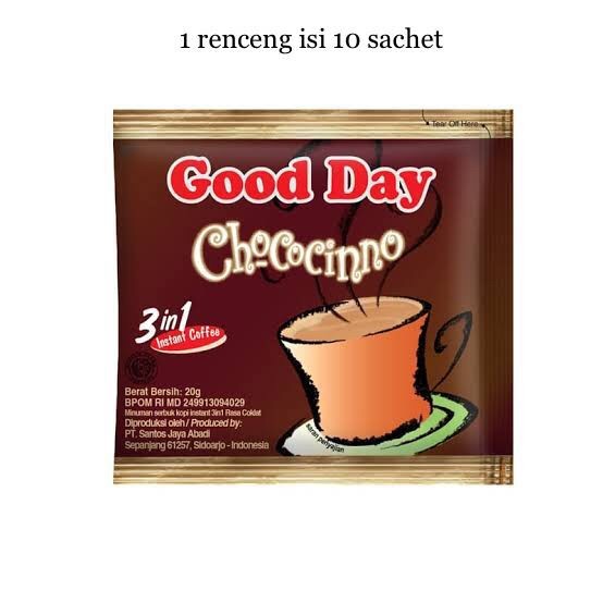 

GOOD DAY CHOCOCINNO 20G ISI 10 SASET