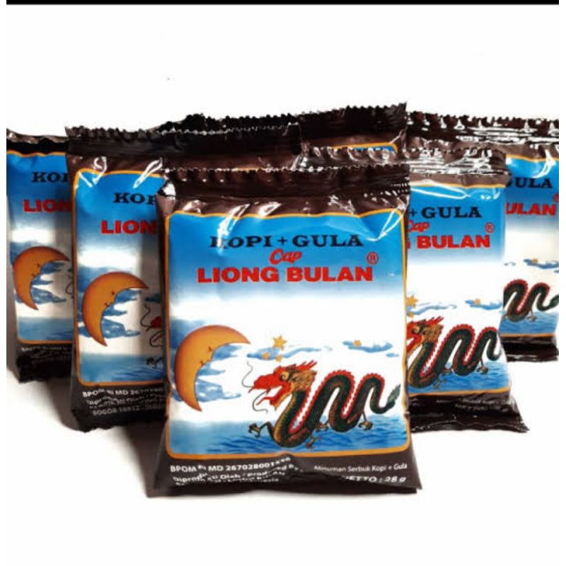 

10 PCS Kopi bubuk liong gula/kopi hitam manis/kopi hitam plus gula/liong bulan