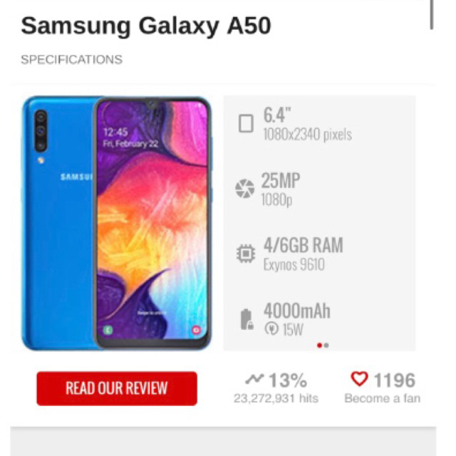 samsung a50 second
