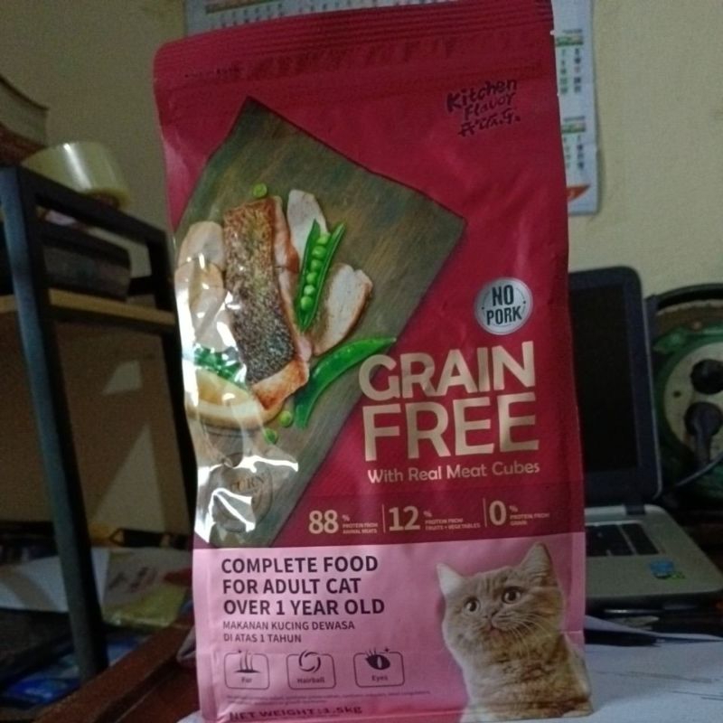 makanan kucing grain free 1,5kg