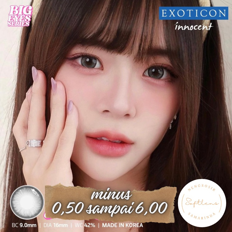 SOFTLENS MINUS ABU RING NATURAL || X2 INNOCENT SMOKE GREY SOFTLENS || BIG EYES 16MM