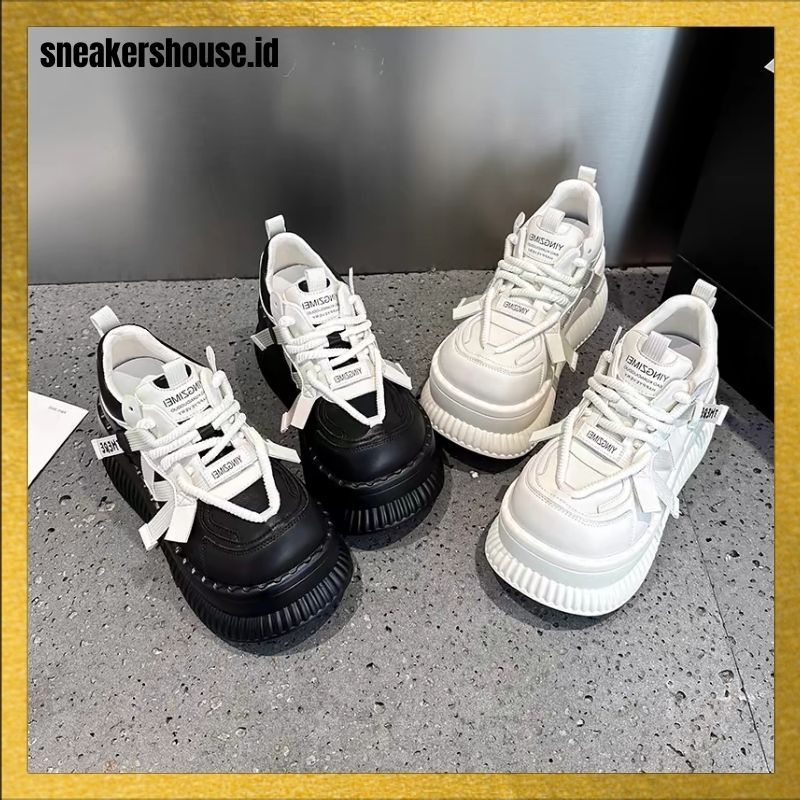 sneakershouse.id 2451 Sneakers Tali Wanita Motif Bintang Korea Sepatu Fashion Wanita