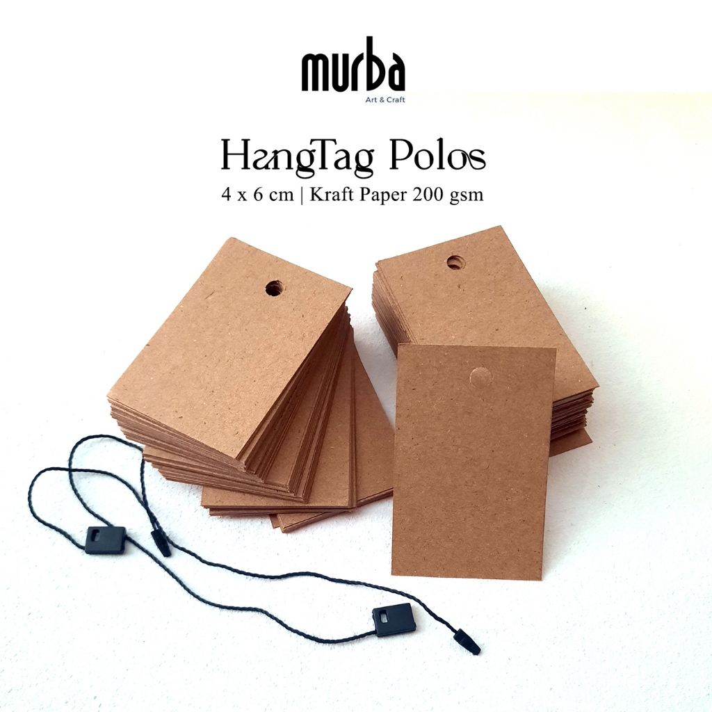 

Hangtag Polos 100 pcs | Hang Tag Label Polos Kraft Coklat Tebal 200 gsm