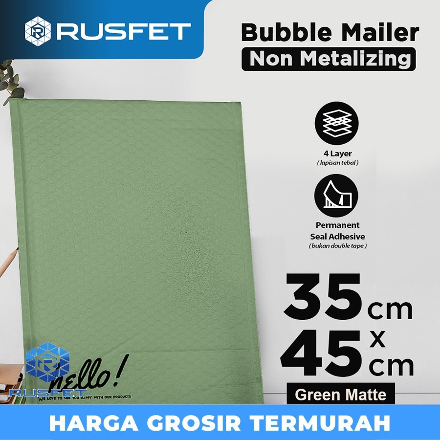 

Amplop Bubble Mailer Green 35x40cm BUBBLE WRAP ENVELOPE RUSFET