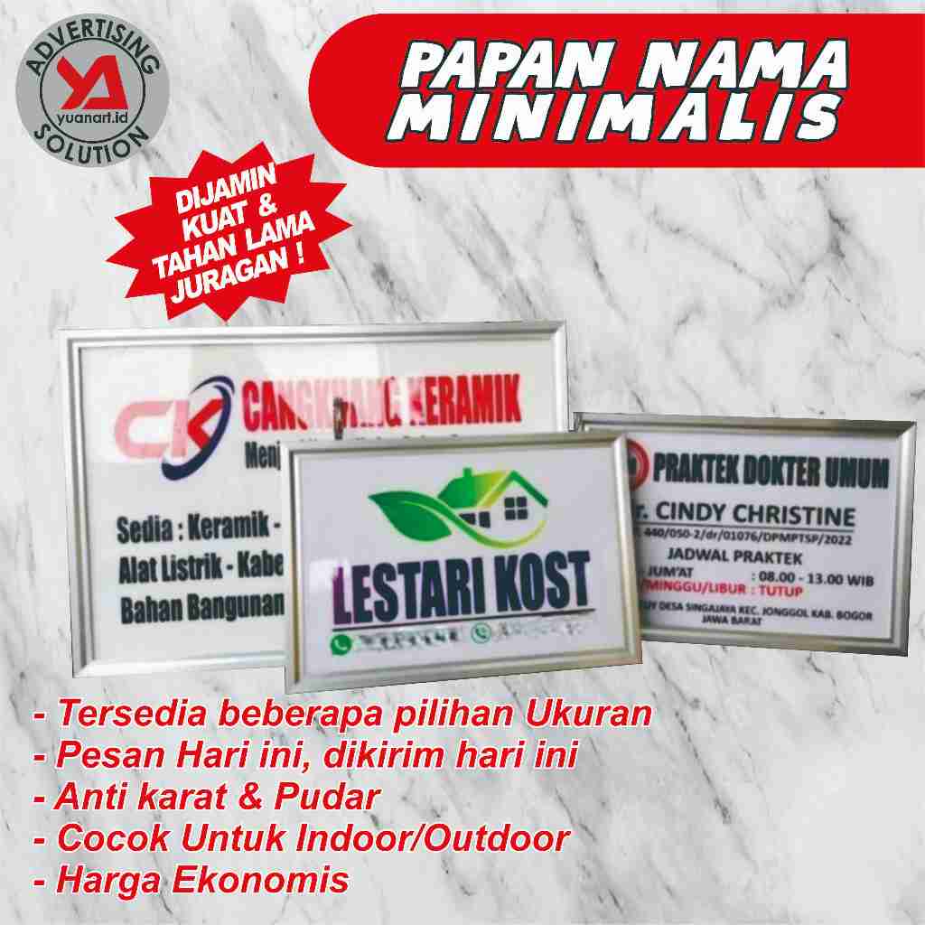 Plang Nama | Papan Nama Dokter | Papan Nama Toko | Papan Nama Perusahaan | Papan Nama Warung | Plang