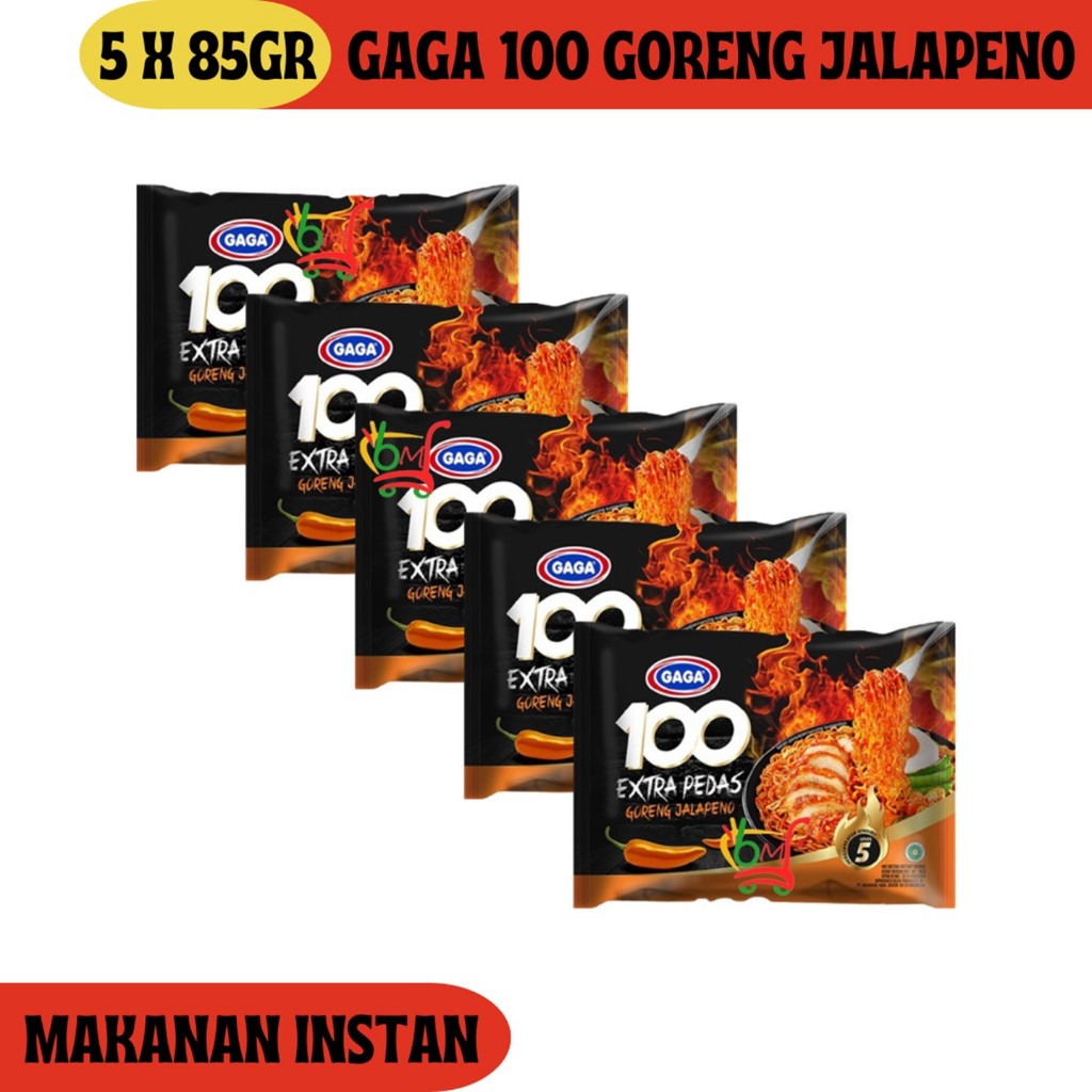 

5PCS Gaga Goreng Jalapeno Mie Instan Extra Pedas