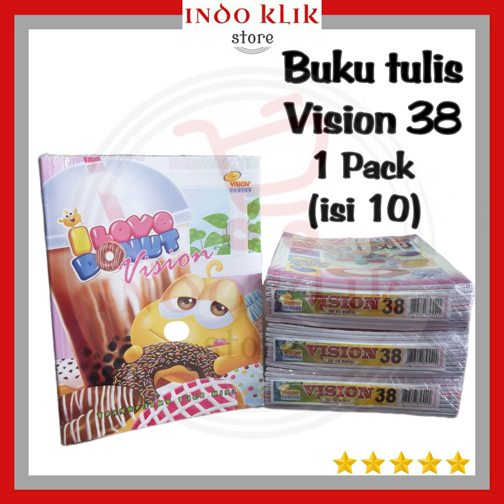 

Buku Tulis Vision 38 lembar / Buku Tulis Vision 38 lbr / buku tulis SD SMP SMA