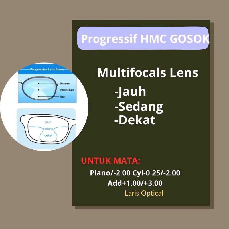 LENSA PROGRESIVE GOSOK DOMAS CUSTOM MINUS PLUS CYLINDER