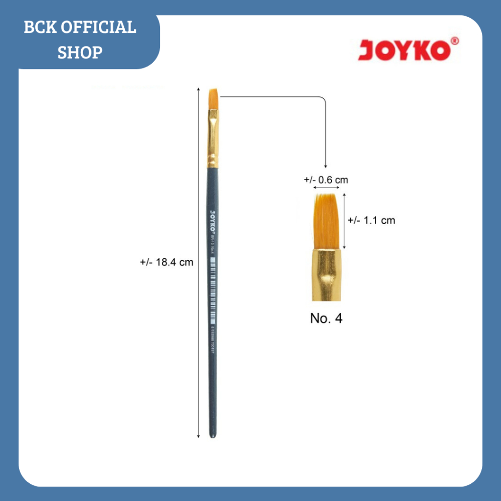 

Kuas / Brush Cat Lukis Acrylic Joyko BR-10 No. 4 (PACK)