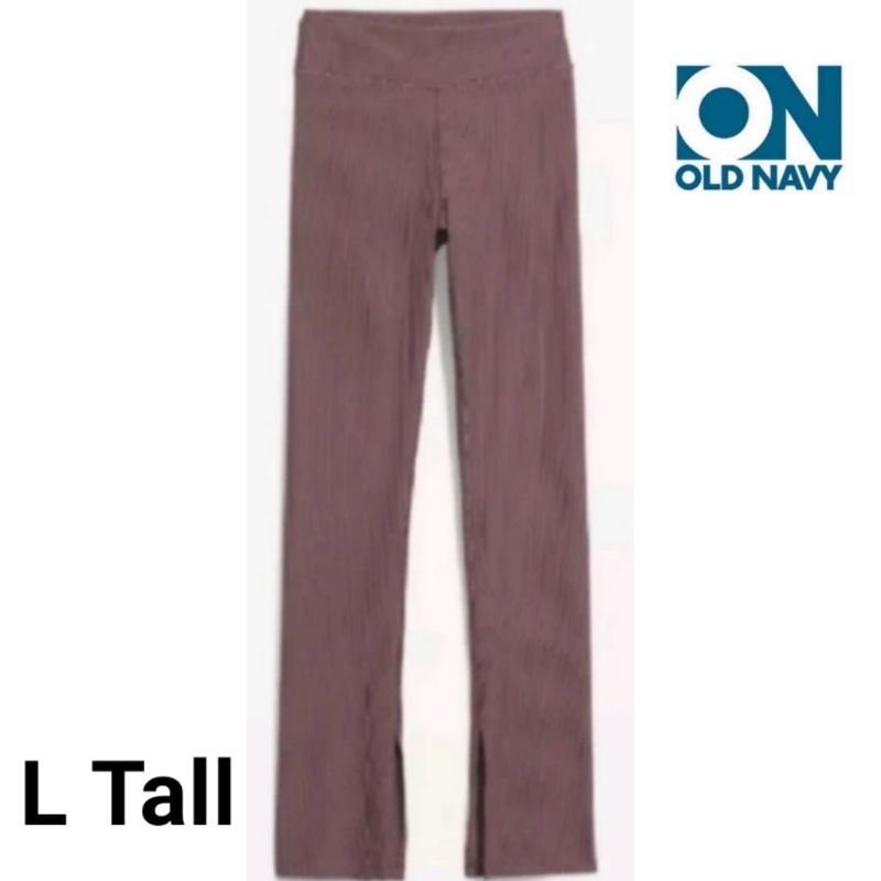 Celana legging dewasa wanita Old navy L tall hight waisted rib knit