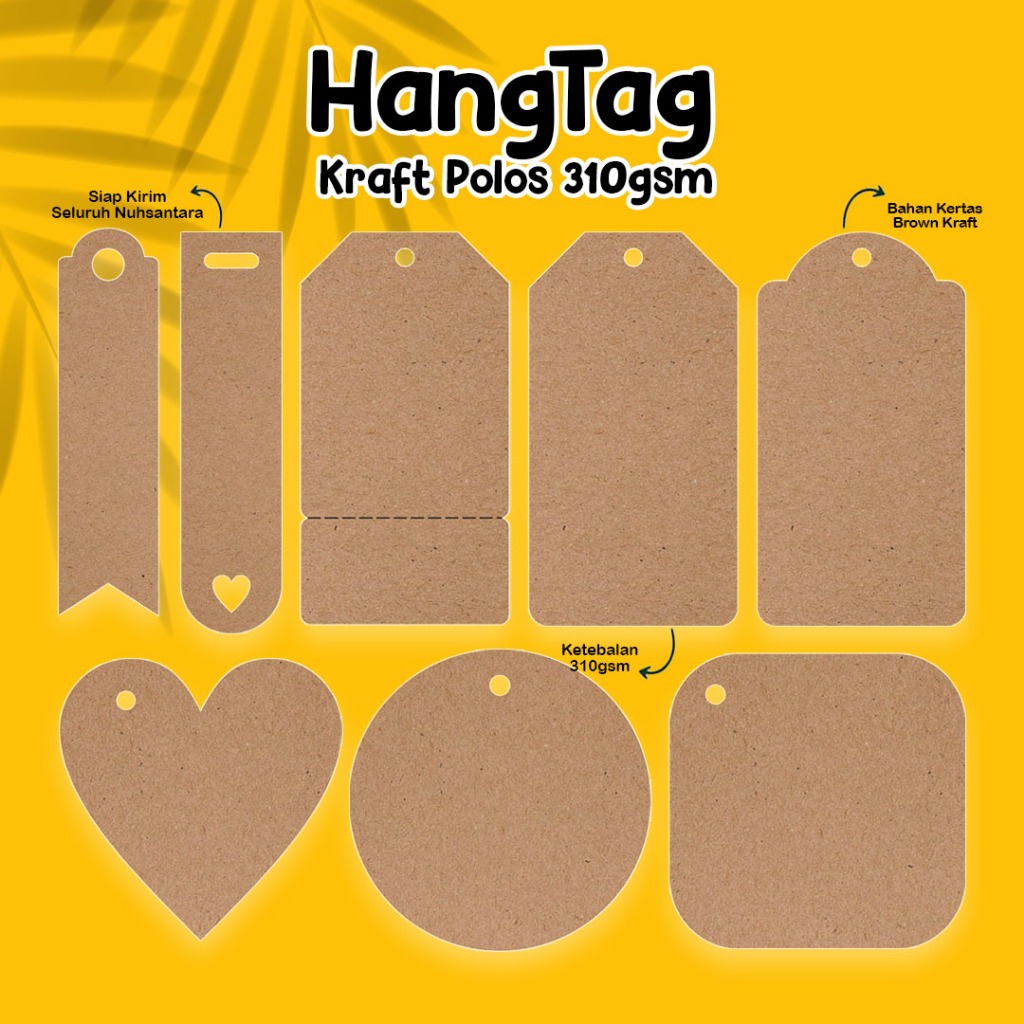 

[ECER] HANGTAG KRAFT POLOS TEBAL / HANG TAG CRAFT MURAH / LABEL BAJU HANTAG