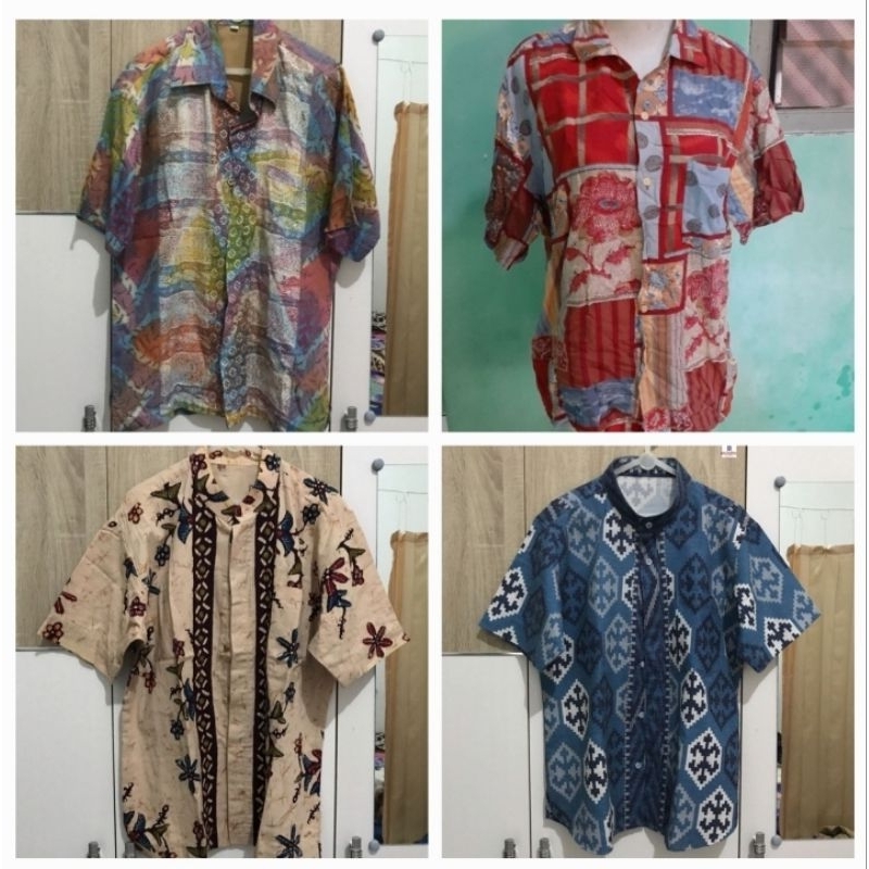 Kemeja Pria Motif Batik dan Koko second preloved bekas seken