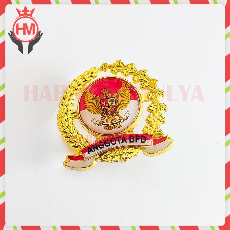 Bros Logo Padi Kapas Anggota BPD - Pin Kuningan Anggota BPD - Haarapan Mulya